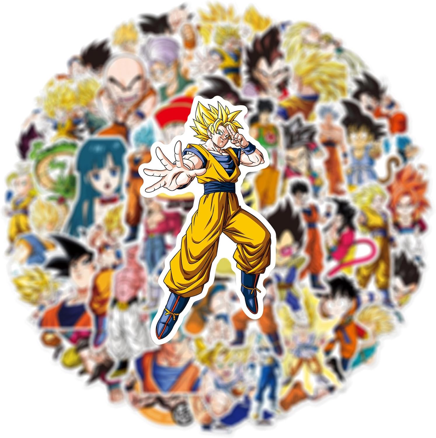 Cool Classic Anime Dragon and Ball Stickers for Water Bottles,Laptop,Birthday Party Supplies Party Decorations Party Favors (Black)