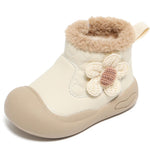 Vecull Baby Girl Boots Soft Warm Winter Walking Shoes with Anti Slip Sole Lightweight Cute Infant Toddler Snow Boots