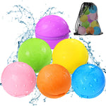 SOPPYCID Reusable Water balloons, Summer Toy Water Toy for Boys and Girls, Pool Beach Toys for Kids ages 3-12, Outdoor Activities Water Toys Self Sealing Water Splash Ball for Fun (6Pack)