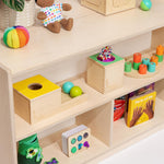 Lovevery, The Montessori Playshelf, 2-in-1 Storage Shelf Makes Toy Rotation and Storage Simple, 100% Birchwood Design