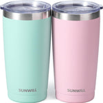 SUNWILL Travel Coffee Tumbler 20 oz, Insulated Mug with Lid, Stainless Steel Cup for Outdoor, Powder Coated Navy