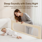 TodiNest Folding Bed Rail for Toddlers, Baby Bed Rail Guard with Reinforced Anchor Safety System, Toddler Bed Rails for King Size Beds, Twin, Full, Queen (Khaki, 71" L x 21.6" H)