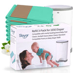 Refill Diaper Pail Bags - 3 Pack for 1650 Diapers, Talcum Powder Scent, Compatible with DEKOR Classic Trash Can, Extra Thick for Leak Protection