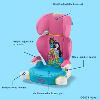 Barbie x Graco Turbobooster 2.0 High Back Booster Seat, Belt Positioning Booster Car Seat for Big Kids