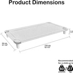 Acrimet Nap Cot for Kids, Portable Toddler Child Bed, Stackable, 52" L (Stainless Steel Tubes) (Blue Breathable Mesh Fabric - Gray Feet) (1 Pack)