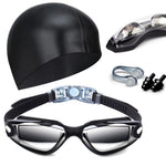 Hurdilen Swim Goggles Swimming Goggles No Leaking with Nose Clip, Earplugs, Swim Cap and Case for Men Women