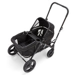 Munchkin Collapsible Wagon for Kids, Foldable, Ultra-Compact and Lightweight Stroller Wagon, All-Terrain Wheels, Adjustable Sun Canopy - Holds Up to 2 Passengers, Black