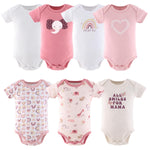 The Peanutshell Baby Girl Short Sleeve Bodysuits - Girl Clothes, Newborn 0-3, 3-6, 6-9, 9-12, 12-18, 18-24 Months Baby Clothes - 100% Cotton Infant, New Born Outfits - Rainbow Safari (18-24)