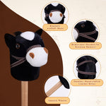 SZBAOLYZ 6-Piece Detachable Stick Horse, Hobby Horse Plush Toy, Kid-Safe Horse on a Stick for Party/Home/Store Decor & Play, Easy Assembly