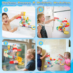 Fajiabao Kids Bath Toys for Kids Ages 4-8 3-5 with Magnetic Car Bath Toys Mold Free & DIY Slides Tracks Bathtub Shower Toys Birthday Gifts for Toddlers 2-4 5 6 7 8 Year Old Boys Girls (38 PCS)