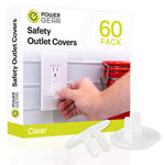 Power Gear Child Safety Electrical Outlet Covers, Tamper‑Resistant Plug Protectors for Standard Wall Outlets, Baby‑Proof & Child‑Proof Safety Caps, Clear, 60 Pack, 54615