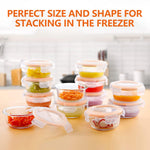 Luvan 7oz Glass Baby Food Containers, 12 Pack Baby Food Jars with Lids Leakproof, Stackable Baby Food Storage Containers Freezer Safe, Baby Bullet Containers for Fruit Purees and Vegetable Mashes