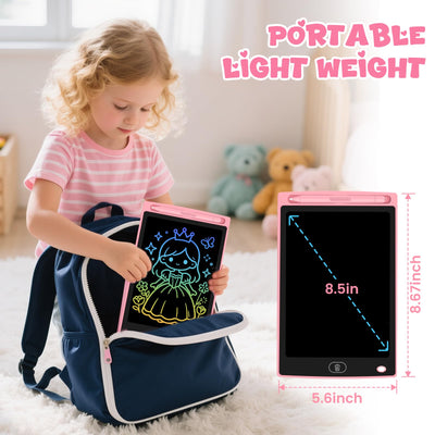 Glochin 4 Pack LCD Writing Tablet for Kids, Erasable and Reusable Toddler Doodle Board in 8.5 inch, Ideal Educational Drawing Pad for Learning Toy for Ages 3-8 Gifts for Girls Boys