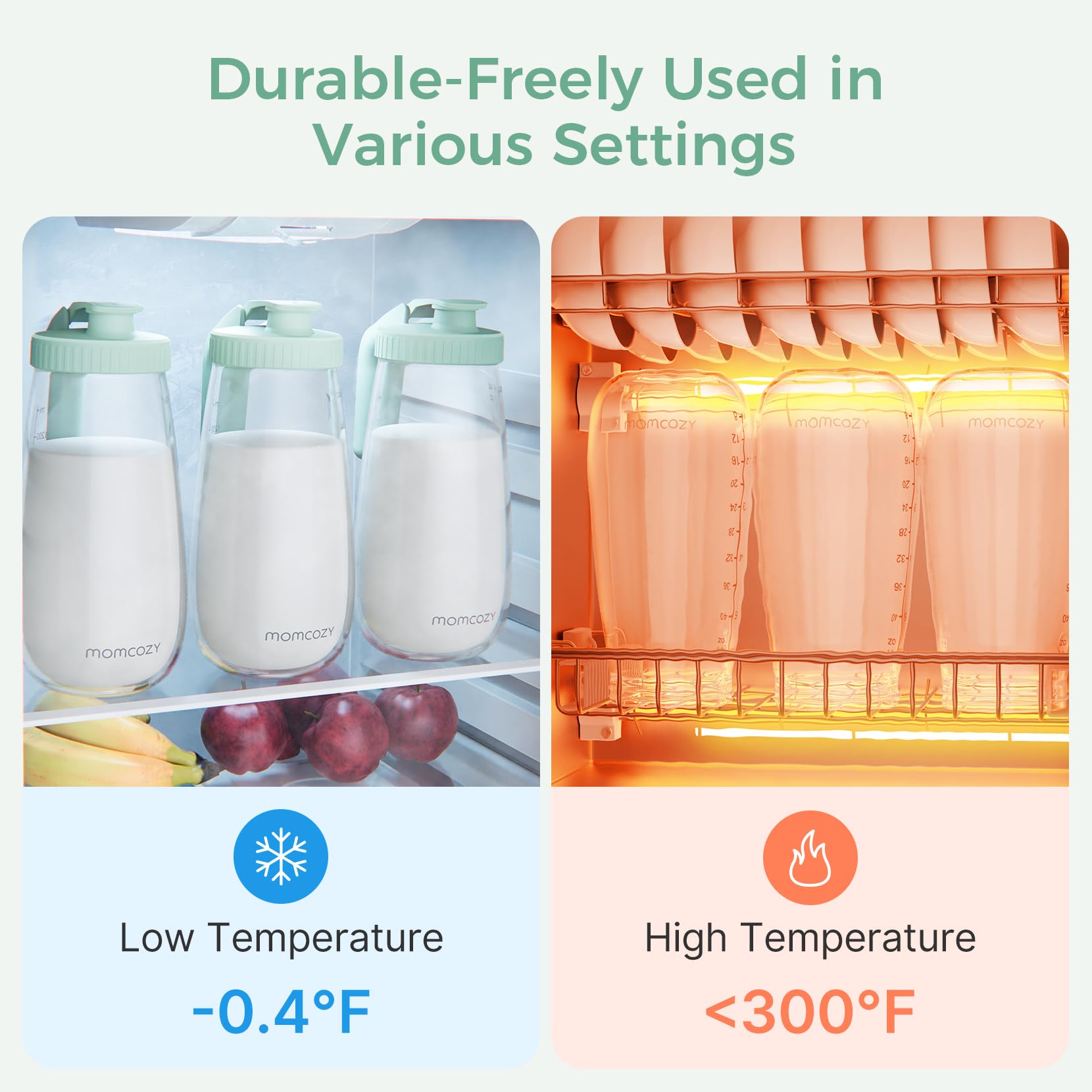 Momcozy Glass Breast Milk Pitcher, Formula Breastmilk Storage - Breast