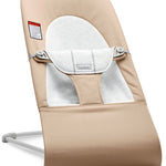 BabyBjörn Bouncer Balance Soft, Beige/Gray, Woven/Jersey | 2-in-1 Adjustable Baby Bouncer Seat and Toddler Chair, Newborn to Toddler (8-29 lbs), 4 Positions, Lightweight & Portable