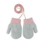 PENINSULA LOVE Toddler Winter Thermal Gloves Warm Knit Mittens Baby String Plush Gloves 1-3Year