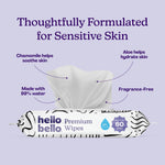 Hello Bello Premium Wipes, Designed for Sensitive Skin with Chamomile & Aloe Extracts, Playful Sketches (9 Resealable Packets = 540 Total Wipes)