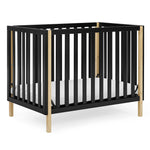 Delta Children Gio Mini Crib with 2.75" Mattress Included, Ebony/Natural