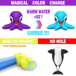 Color Changing No Hole Magnetic Fishing Bath Toys for Kids Toddlers Baby, Color Change Water Table Toys Sea Creatures with Fishing Rod (10 Packs)