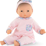 Corolle Bébé Calin Charming Pastel Baby Doll - 12" Soft Body Doll with Pink Outfit, Sleeping Eyes Open and Close, Vanilla-Scented, for Kids Ages 18 Months and up