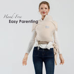 MISSWISDOM Baby Wraps Carrier, Baby Carrier Wrap Newborn Sling 7-35lbs, Baby Wearing Wrap Newborn Wrap Carrier, Baby Sling Carriers for Newborn and Infant, Beige