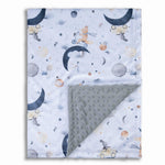 Donsonny Baby Blankets for Unisex Boys Girls, Super Soft Nursery Minky Blankets, 30 x 40 inch Outer Space Printed Bed Throws Newborn (Planet Fox)
