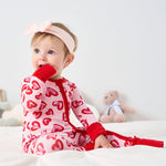 pureborn Baby Girls Sleeper Viscose from Bamboo Pajamas 2-Way Zipper Snug Fit Sleepwear Pink Heart 6-12 Months