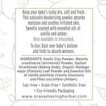 Baby Powder Talc-Free, Real Vanilla Amber Natural Scent, Cornstarch Free Arrowroot and Clay Based Powder, 2.5 oz