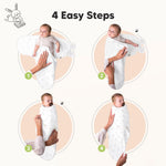 3-Pack Organic Baby Swaddle Sleep Sacks - Swaddles for Newborns, Infant 0-3 Months, Baby Girls, Boys, Soft & Snug Newborn Sleep Sack, Nursery Swaddling Blankets, Velcro Closure (ABC Land Rose)