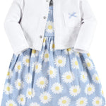 Hudson Baby Baby Girls' Cotton Dress and Cardigan Set