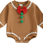 Amiblvowa My First Christmas Baby Boy Girl Outfit Long Sleeve Oversized Crewneck Sweatshirt Shirt Bubble Romper Xmas Clothes