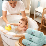 HIPHOP PANDA Baby Washcloths, Rayon Made from Bamboo - 2 Layer Ultra Soft Absorbent Newborn Bath Face Towel - Reusable Baby Wipes for Delicate Skin - Green, 6 Pack