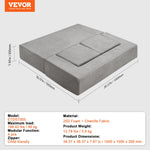 VEVOR Modular Kids Play Couch, Toddler Sofa Bed, Child Sectional Sofa with Removable Cover for Kids Girls & Boys, Grey