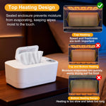 Wipe Warmer, Baby Wipes Dispenser, Large Capacity Baby Wipe Warmer, Wet Wipes Dispenser for Diapers, Wet Wipe Warmer with Night Light for Home, Car & Travel, 3 Temperature Settings