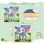 Wooden Animals Puzzles for Toddlers 2-4, 8 Pack 9 PCS Jigsaw Puzzles for Kids 2-4, Wooden Puzzles for Toddlers 3-5, Animal Puzzles for Kids 3-5, Preschool Puzzles Learning Educational Sets Toys