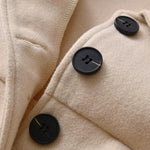 USKIDKK Toddler Baby Girl Clothes Jacket Coat Long Sleeve Solid Color Buttons Dress Coat Fall Winter Outfit (Beige,1-2T)
