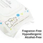 Nolla Baby Nose and Face Wipes with Saline, Vitamin E, & Aloe | Unscented | Compostable, 180 Count (6 Packs of 30)