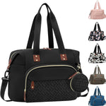 Tenot Diaper Bag Tote, Baby Bag Travel Diaper Tote Bag with Pacifier Case, Cute Maternity Hospital Baby Stylish Diaper Tote for Mom Dad Black
