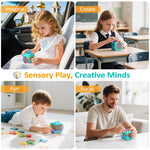 Silicone Sensory Activity Board – Fidget Travel Toys for Kids & Toddler, ADHD Autism Anxiety Relief Items (Blue)