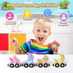Zeoddler Toys for Toddlers, 11 Magnetic Wooden Dinosaur Train Set, Montessori Toys for Toddlers, Preschool Educational Material for Kids, Birthday Gifts for Boys, Girls