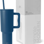 Simple Modern 40 oz Trek Tumbler with Handle and Straw Lid | Cup Holder Friendly Insulated Stainless Steel Travel Mug | Almond Birch