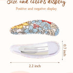 doboi 40 Pcs Floral Print 2.2 Inches Hair Clips and Bows for Baby Girls - Non-Slip Snap Barrettes and Hair Accessories