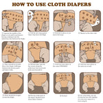 Mama Koala 3.0 Cloth Diapers for Babies with Suede Cloth Lining, Reusable Washable One Size Adjustable Pocket Diapers for Newborn and Toddler, 6 Pack with 6 5-Layer Natural Inserts (S-My Warm Heart)