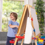 Melissa & Doug Deluxe Wooden Art Easel for Kids with Dry-Erase Board, Chalkboard & Drawing Paper Roller, Folding Double-Sided Toddler Easel, Preschool Learning Toys for Girls & Boys Ages 3+