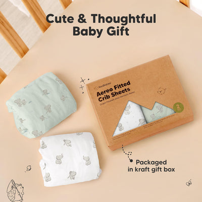 KeaBabies 2-Pack Fitted Crib Sheets for Boys, Girls, Baby - Soft Bamboo Viscose Cotton, 52x28 Standard Crib Mattress Sheets, Toddler Bed Mattress Cover, Gender Neutral, Breathable, Durable (Elly)