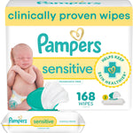 Pampers Baby Wipes, Sensitive, Water Based Wipe, Clinically Proven, Hypoallergenic, and Unscented for Babies, 336 Wipes Total (4 Flip-Top Packs)
