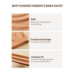 Konssy 4 Pack Baby Beanie Hats for Unisex, Toddler Beanies Baby Girl Boy Hat Warm Cap for Baby, Infant, Toddler Beige