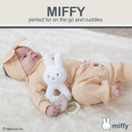 Kids Preferred Miffy Baby Ring Rattle – Soft Plush Material, Crinkle, Rattle Toy with Bumpy Ring Teether, Embroidered Details, Ages 0 Months & up
