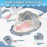 Orzbow Foldable Baby Mosquito Net for Bed with Blackout Canopy, Portable Crib Net Cover Tent for Cots, Playards and Playpen, 0-3 Years Kids Travel & Sleep Mosquito Mesh Cover, Dark Gray