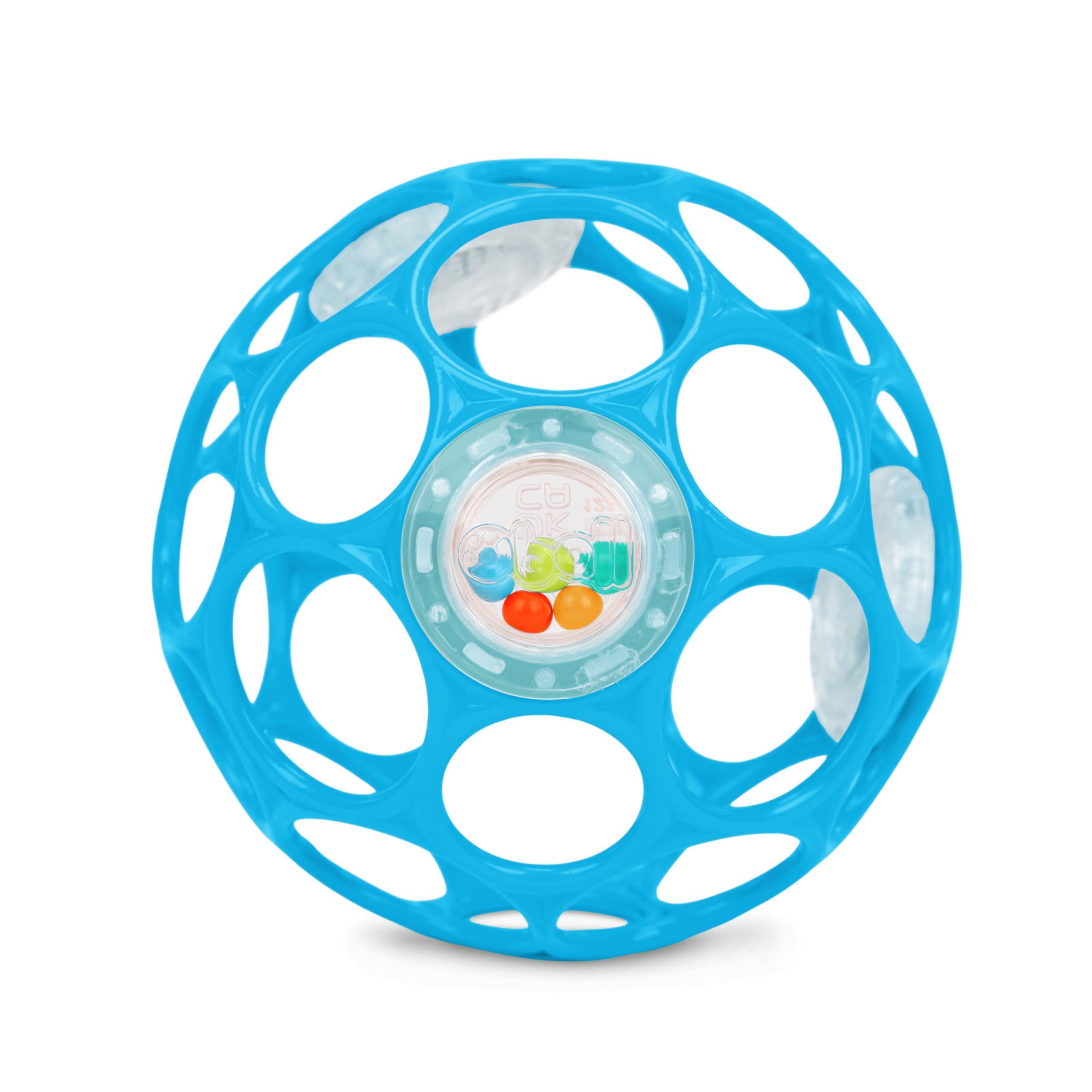 Bright Starts Oball Easy-Grasp Rattle BPA-Free Infant Toy in Blue, Age Newborn and up, 4 Inches